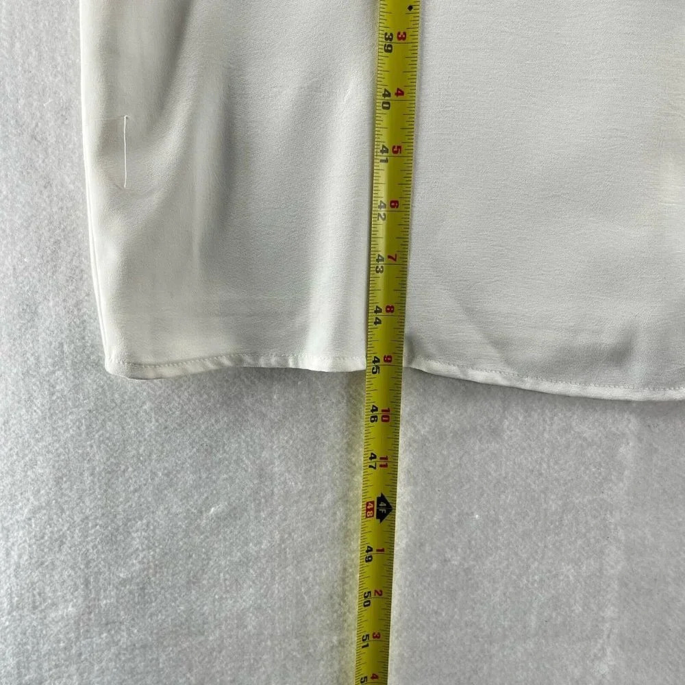 Nasty Gal Slip Dress Size 10 Woven Button Down Broiderie Panel Side Slit White - Picture 15 of 15